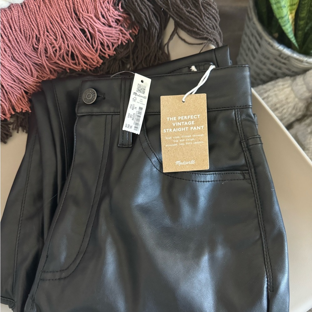 The Perfect Vintage Straight Jean: Faux Leather Edition
